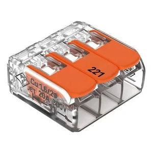221-413 Original Terminal Butt Splice Individual Openings Connector Push 12-24 AWG Transparent Orange SMT Manufacturer