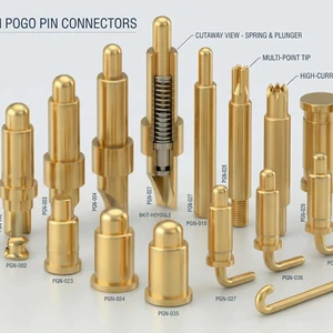 Customized 1.27, 2.0,2.54, 3.0, 5.08mm Pitch Spring Pin Pogo Pin Length Spring Solder Cup Pogo Pin Connector