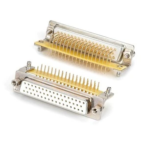 D-Sub 50 Pin Female Connector 3 Row Right Angle PCB Through Hole for Industrial