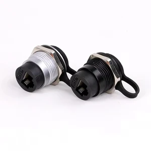 High Quality IP65 Outdoor Ethernet RJ45 CAT6 Waterproof Connector M23 Industrial Panel Mount Nylon Dustproof Female/Female