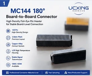 BTB Connector MC144 180 Fish-eye Right Angle Copper Alloy Pin Header Adapter MC14400 12V 1.5A High-speed Server
