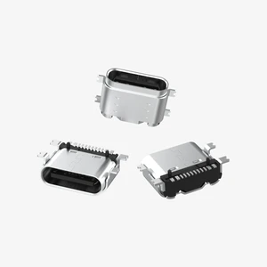 Surface Mount 16-Pin Type C USB Connector Four Lug Type SMD Socket for Type SMD Devices