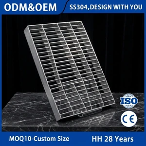 Industrial Grade 304 Stainless Steel Grating Cover Driveway Manhole Sewer Cover Grate Easy Maintenance Removable Design