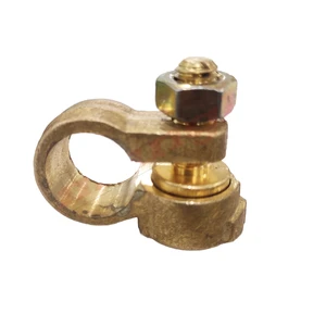 Wholesale 100% Brass Auto Parts High Ductile Battery Terminal Screw Terminal Lug Golden Car Battery Clamp 12V Terminal Connector