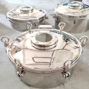 Food Grade Manhole Cover | Sanitary Quick Open Handhole for Processing Tanks