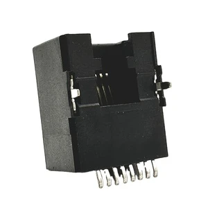 JISJACK 8P8C RJ45 Ethernet Connector Without Shielding Copper Alloy Contacts Hole Installation 180 Degree Vertical Connection