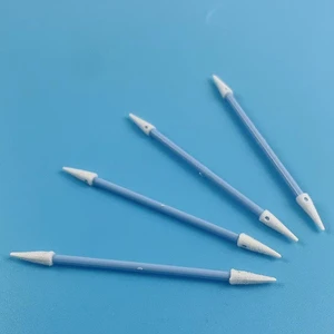 71mm Double-Pointed Foam Swab - Blue Handle - for PCB Grooves, Connector Slots, Edge Card Gaps & Solder Joint Clean