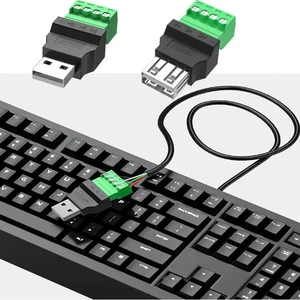 Type A USB Connector USB Plug USB 2.0 Adapter Connector Jack Type-A 4-pin Male/Female Plug 4 Pin Screw Terminal Plug
