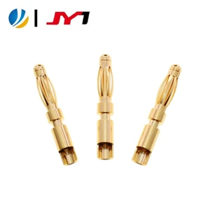 Customized 2.5mm Banana Head Male Pin Brass Gold-plated Charging Station Connector with 2.5 Drum Spring POGO PIN