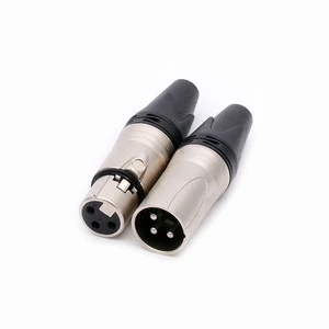 Heavy Duty Balanced Audio 4 Wave Black Shell 3 Pin Male Female XLR Plug Jack Connector for Audio Guitar