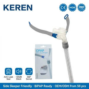 Medical Silicone CPAP Nasal Pillow Mask Anti-Leak Silent <25dB 360° Swivel Side Sleeper CE MDR ISO13485 OEM CPAP Mask