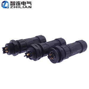 M20 Plastic Plug Socket Outdoor Male Female Panel Type Solder Screw LED IP67 Waterproof 2-4 Pin 300V 20/10A Connectors