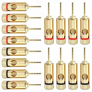 Gold-plated 2mm Pin Banana Plug Adapter Screw Lock Hi-fi Speaker Banana Male Solder-free Audio Amplifier Wiring Connector