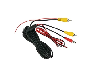 Custom Yellow RCA Male/Female to Open End Wire Harness with Red/Black Power Cable for Car Audio, Backup Camera & Video Systems