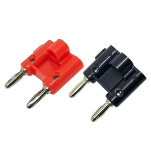 4mm Dual Banana Plug Gold-plated Double Row Lantern Banana Head Integrated test Line Banana Connector Terminal Post