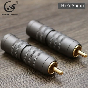 Male RCA Plug 12mm OD Brass Shell XSSH YIVO DIY HIFI Audio Video Amplifier Gold Plated Connector Jack for Big Audio Signal Cable