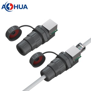 AOHUA Ethernet Male Female IP67 Waterproof RJ45 Connector