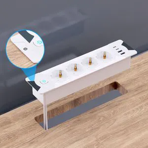 Desktop Cube 15A IP44 Power Strip 3 Outlets Multi Sockets Outlet Hub High Speed USB Charger Station With Long Extension Cable