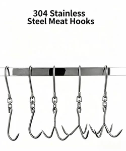 Factory Wholesale Commercial 304 Stainless Steel Heavy Duty Durable Meat Hooks Slaughter Tools 26lb+ Capacity Pork Beef Lamb