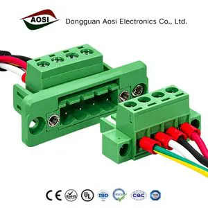 AOSI Plug-In Panel Fixed Through-Wall Terminal Block 5.08 Solderless Connector Docking Type 2EDGWC With Lug Terminals