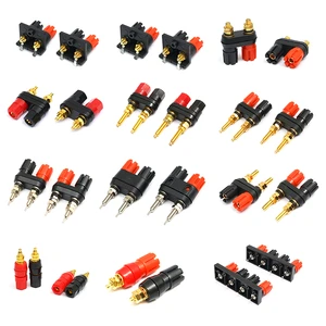 OEM Free Sample Fine Copper Dual Position Conjoined Red And Black Terminal Block Audio Equipment Connector Accessories
