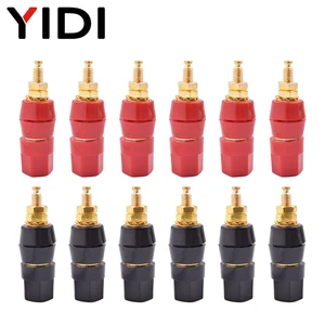 YIDI 48.7mm Banana Plug Adapter Socket Nickel Plated Copper ABS Housing Red Black Binding Post Audio Amplifier Speaker Terminal