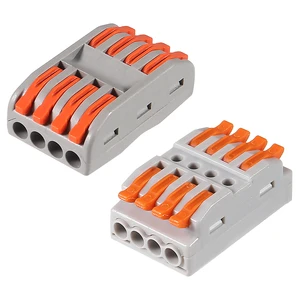 4 Conductor Aluminum Alloy Automotive Industrial Wire Connectors Gloss Varnished Compact Splicing Lever Nut 600V Rated 28-12 AWG