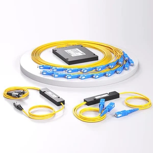 PLC Fiber Optic Splitter 1*4 1*8 SC/FC/UPC Connector Box/Mini Module Type Singlemode FTTH