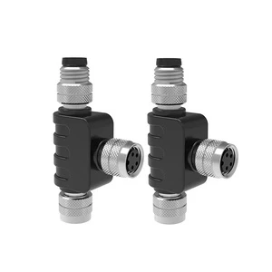 M8 6 Pin Circular Connectors Power Connector IP67 Waterproof T-connector Y-Splitter Adapters Male to Female Sensor Splitter
