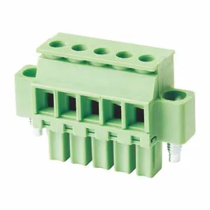 3.5/3.81mm Pitch Plug Female Connector Vertical With Flange Plug-in Terminal Block / PCB Terminal Block