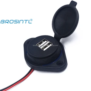 12V 24V Dual USB 5V 3.1A Panel Mount Bus Seat RV Boat Marine USB Charger Socket