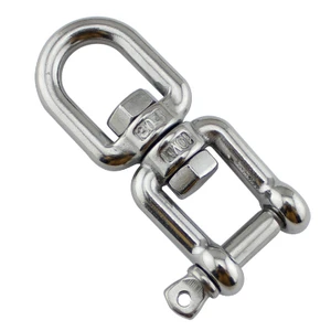 Stainless Steel Silver Swing Swivel Jaw Eye Ended 360 Rotation Hanging Accessory for Web Tree Swing Aerial Dance Marine