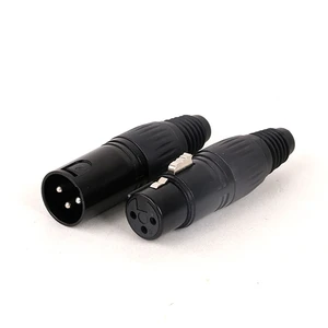 3 Pins XLR Connector Microphone MIC Mixer XLR Male Plug + Female Jack Cable Connector with Copper Contact Nickel Plated Pins