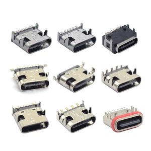 In STOCK One-stop Manufacturers 6/16/24Pin Waterproof Female Male Usb Type C Connector for PCB Charging Connector