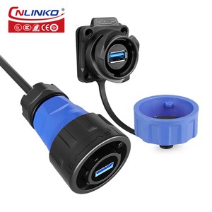 YM24 USB Panel Mount Usb Port Waterproof USB 3.0 Cable Connector for Industry Equipment