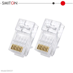Cat6A RJ45 Plug Crystal Head Pass-Through Connector