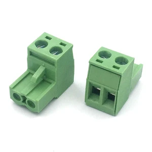 DEYCONN Quick Connector Plug-In Type 2P 5.08mm Pitch Pluggable Terminal Block Accessories Green 300V 15A BCH Series Tin Finish