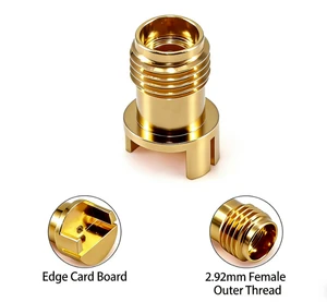 2.92-KED03 Edge Card RF Coaxial Adapter 2.92mm Female External Thread DC 40GHz 50 Ohm Beryllium Bronze Gold Plating