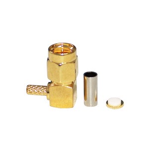 Accept Design SMA-C-JW1.5 Connector RF Copper Gold-plated Right Angle Male SMA Connector For RG316 RG174