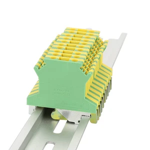 Yellow Green USLKG2.5 USLKG6 USLKG5 USLKG16 Ground Modular Terminal Blocks Screw Cage Din Rail Earth Terminal Block Connector