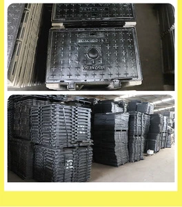 Manufacturer Custom Ductile Iron Manhole Cover Square Sewage Cover Double Layer Custom Logo Light Heavy Duty