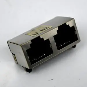 Original Brand 1x2 Port 8P8C Shielded RJ45 Connector 90 Degree Ethernet Network Socket