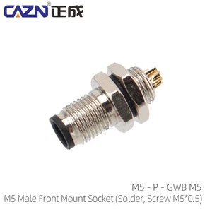New Products Male Female Waterproof M5 3 4 Pin Rear Panel Mount Socket M5 Waterproof Solder Type Connectors