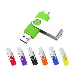 Custom LOGO OTG Type C Usb Stick Flash Drive Metal Dual USB2.0 OTG Flash 3.0 High Speed Swivel Usb Flash Drive