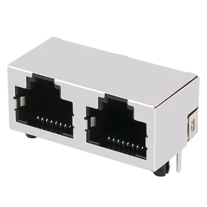 Double port Network Female Connecteur Modular Jack Ethernet RJ11 RJ12 RJ45 Connector 1X2