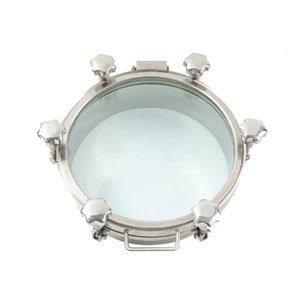 Stainless Steel Sanitary Manhole Cover with Sight Glass for Food Processing Machinery Parts