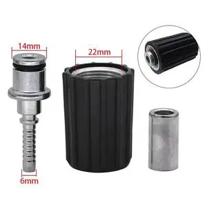 M22 Car Washer High-Pressure Water Cleaning Hose Pipe Fitting DN6 D14mm Ring Nut Insert and Twist Connector for Washer