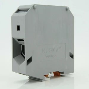 WUKH95 Screw Type High Current Feed Through 2-Pole Industrial Terminal Block 6-1 AWG Brass 232A
