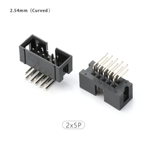 Double Rows 2x5 Pins 2.54mm Pitch Right Angle Connector Pin 2.54 Mm IDC Box Header