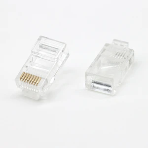 SCONDAR Ethernet RJ45 Pass Through Plug Cat5 UTP Unshielded 8P8C Male Network RJ45 Connector